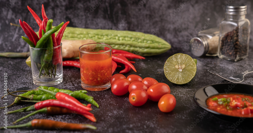 The ingredients used for the salad include tomatoes, peppers, lime and bitter gourd. The ingredients used for the salad include tomatoes, peppers, lime and bitter gourd.