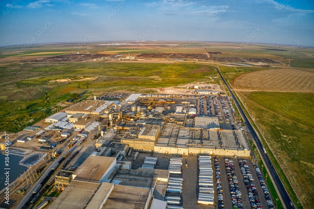 Fototapeta premium Cactus is a small Town centered around a Beef Plant in Northern Texas