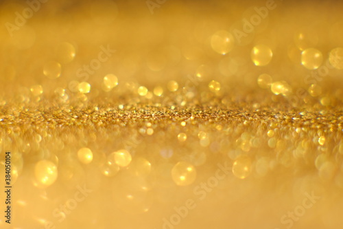 golden christmas background with bokeh