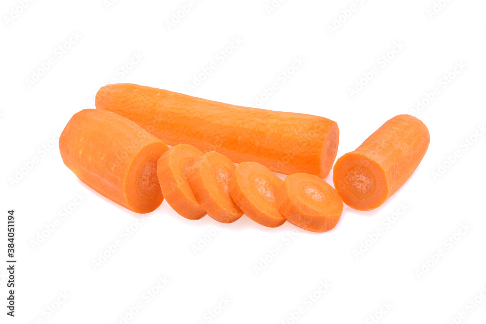 Fresh Carrots with sliced isolated on white background. Fresh Carrots with sliced isolated on white background.