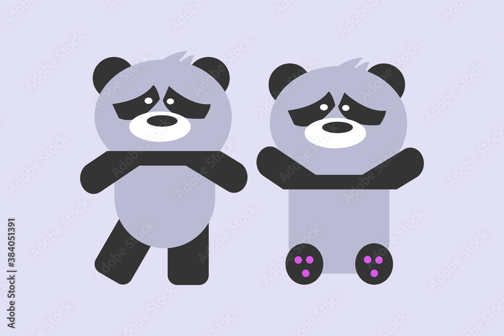 Set of Cute pandas vector design illustration