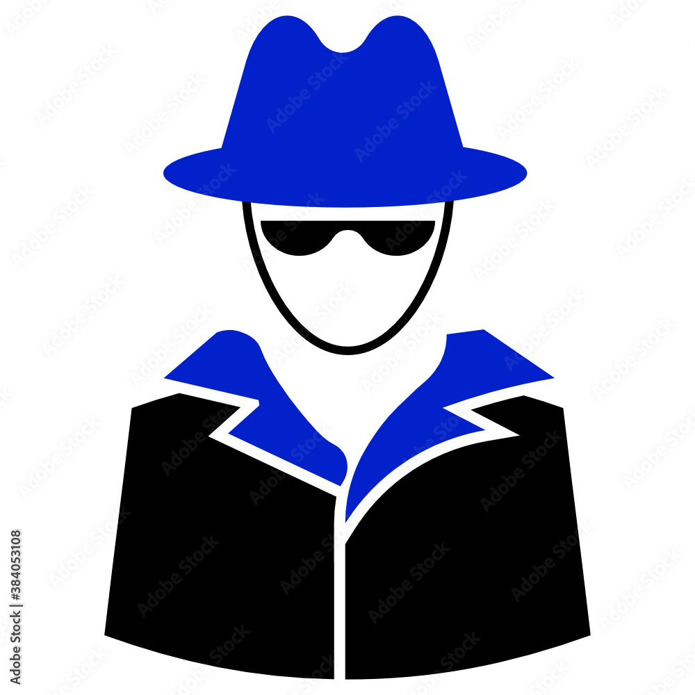 Private Spy Agent Avatar Concept, Spy Hacker on White Background, Crime Case Solver Vector Icon Design 