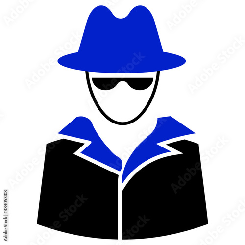 Private Spy Agent Avatar Concept, Spy Hacker on White Background, Crime Case Solver Vector Icon Design 