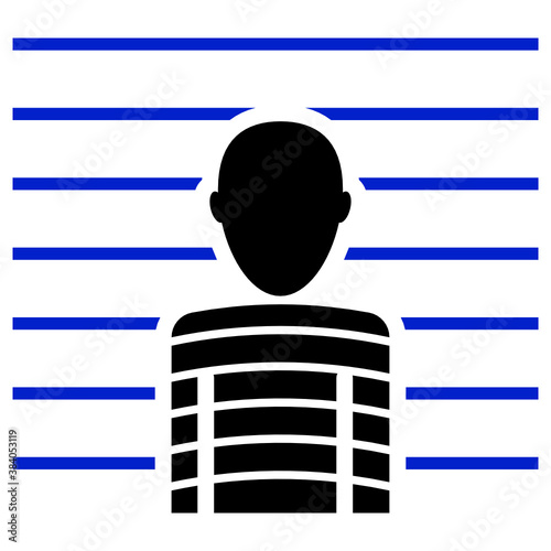 Young bald man arrested and standing for police photo Concept, Mugshot of criminal on white background,