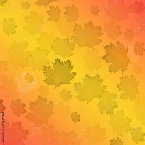 Colorful autumn background with blurred maple leaves. Can be used as a design element, natural background, wrapper
