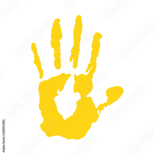hand print paint color yellow down syndrome
