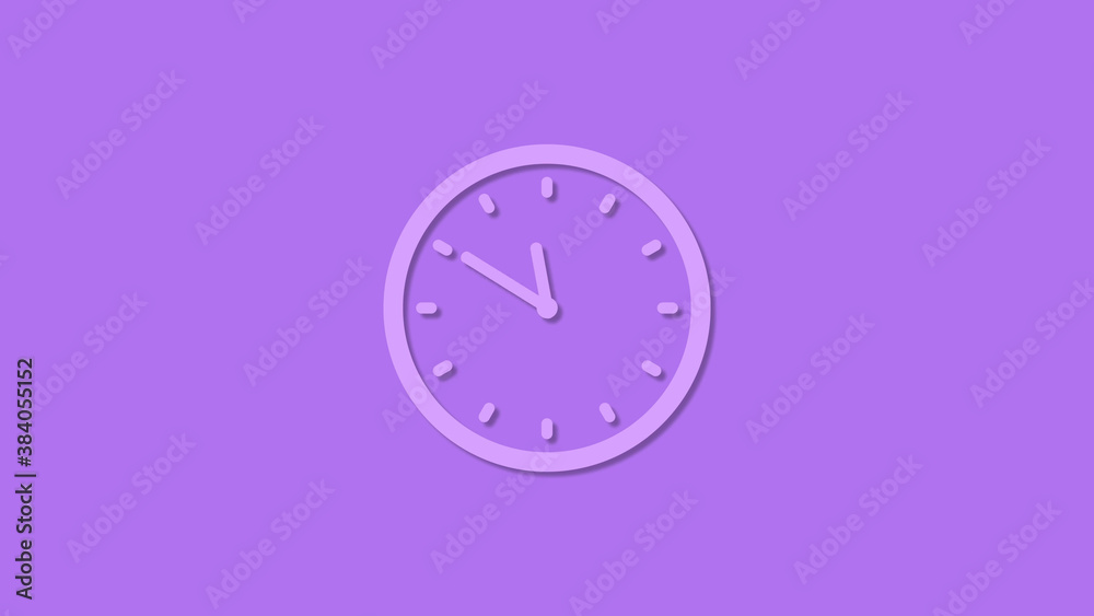 Amazing circle counting down clock icon on purple background,12 hours clock icon Amazing circle counting down clock icon on purple background,12 hours clock icon