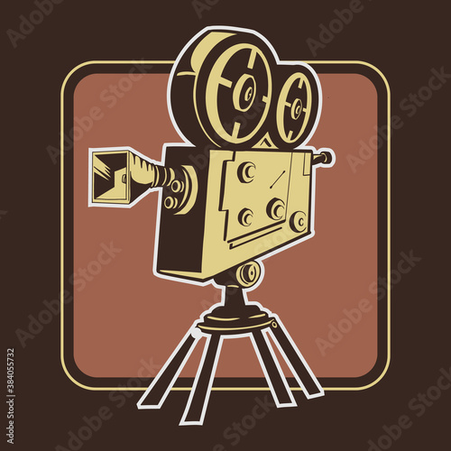 vintage camera film reel vector illustration