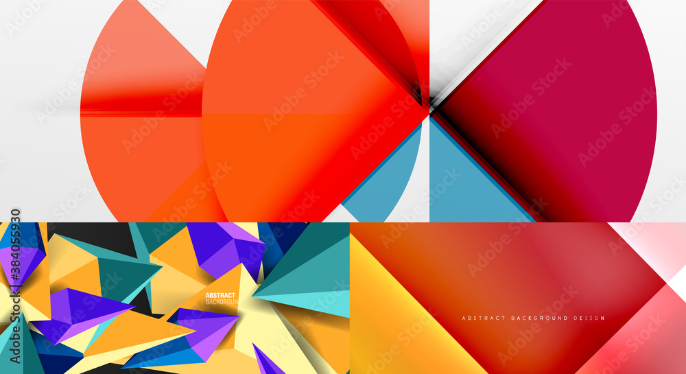 Geometric abstract backgrounds with various modern designs. Vector illustrations for covers, banners, flyers and posters and other templates Geometric abstract backgrounds with various modern designs. Vector illustrations for covers, banners, flyers and posters and other templates