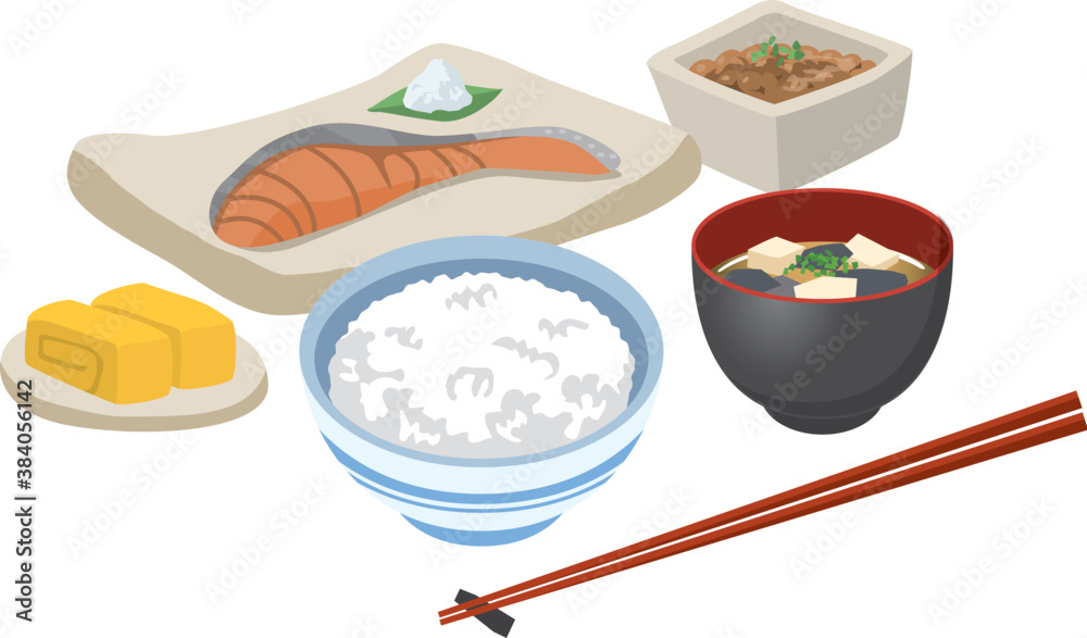 朝食のイメージイラスト 和食 Stock Vector Adobe Stock 朝食のイメージイラスト 和食 Stock Vector Adobe Stock