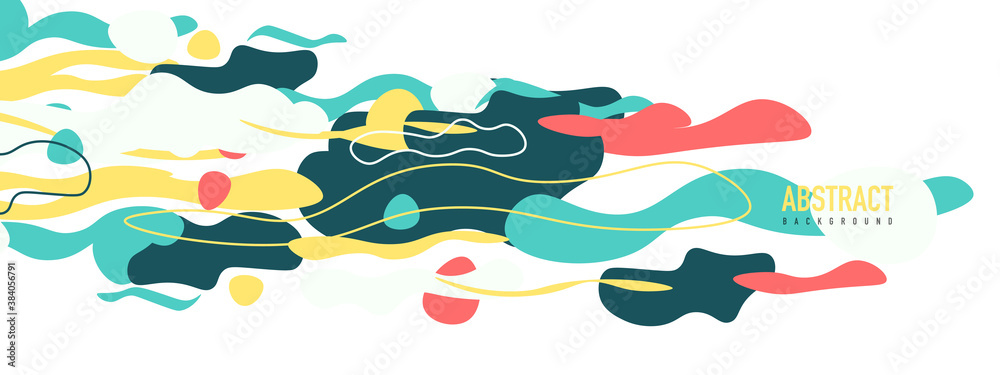 Naklejka premium Trendy liquid style shapes abstract design, dynamic vector background for placards, brochures, posters, web landing pages, covers or banners