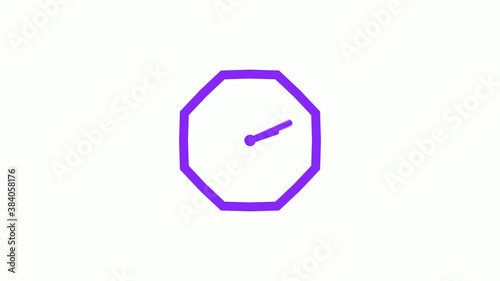 Amazing purple color counting down 12 hours clock icon without trick,clock icon