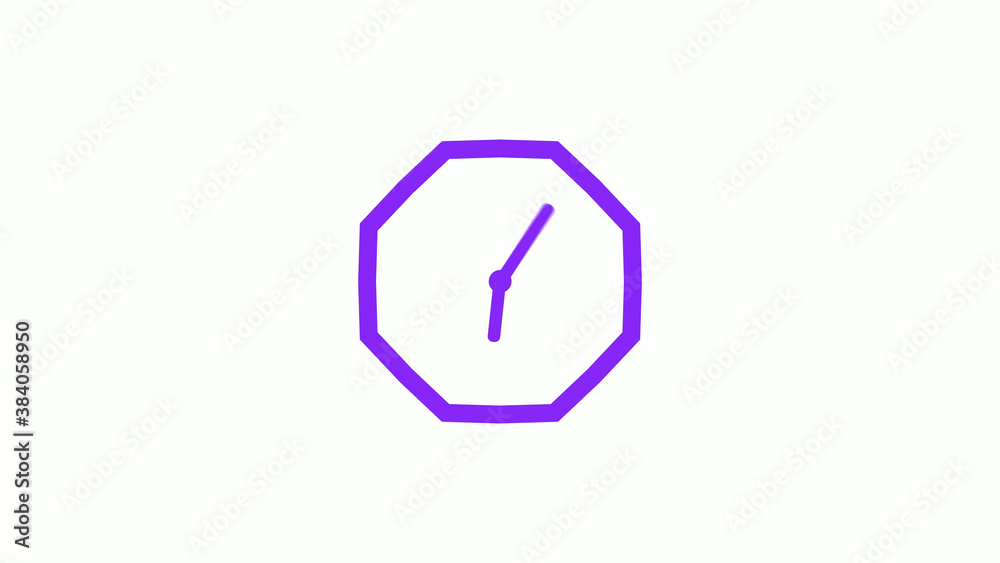 Fototapeta premium Amazing purple color counting down 12 hours clock icon without trick,clock icon