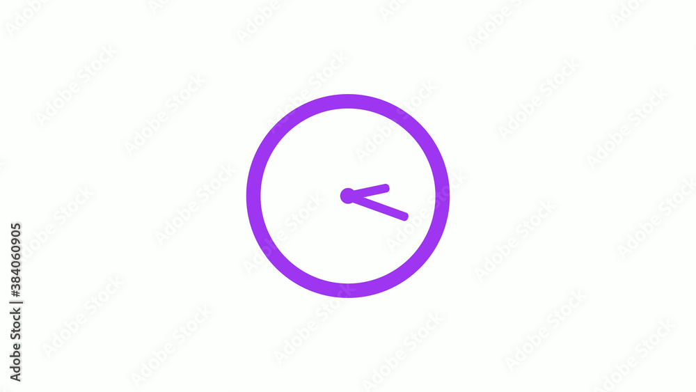 Best purple color circle clock isolated on white background,12 hours clock icon without trick Best purple color circle clock isolated on white background,12 hours clock icon without trick