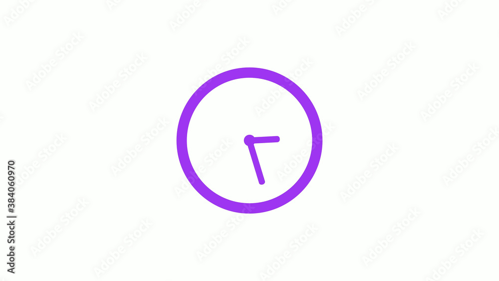 Best purple color circle clock isolated on white background,12 hours clock icon without trick Best purple color circle clock isolated on white background,12 hours clock icon without trick