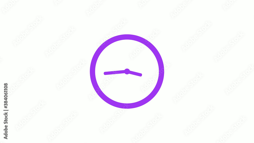 Best purple color circle clock isolated on white background,12 hours clock icon without trick Best purple color circle clock isolated on white background,12 hours clock icon without trick