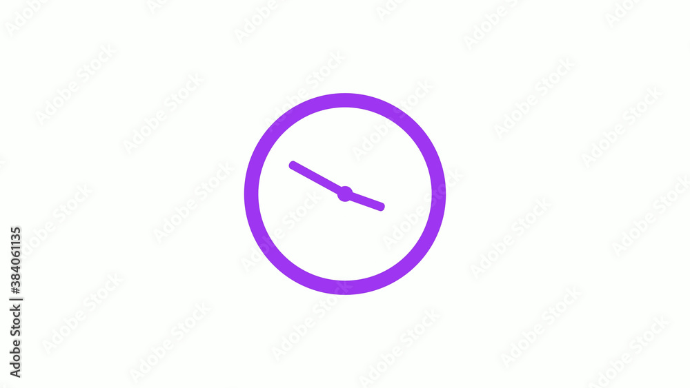Best purple color circle clock isolated on white background,12 hours clock icon without trick Best purple color circle clock isolated on white background,12 hours clock icon without trick