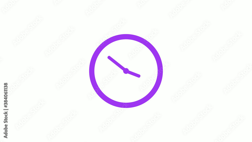 Best purple color circle clock isolated on white background,12 hours clock icon without trick Best purple color circle clock isolated on white background,12 hours clock icon without trick