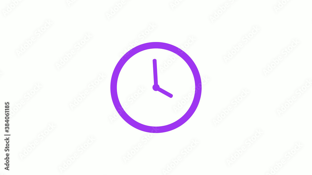 Best purple color circle clock isolated on white background,12 hours clock icon without trick Best purple color circle clock isolated on white background,12 hours clock icon without trick