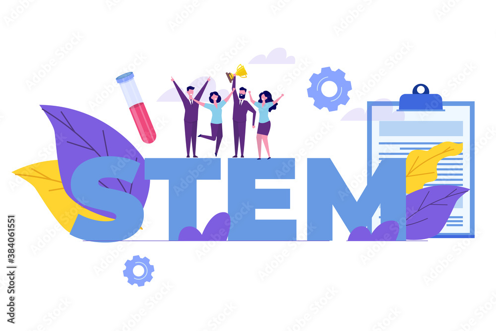 STEM concept. Science, technology, engineering, mathematics. Vecnor illustration