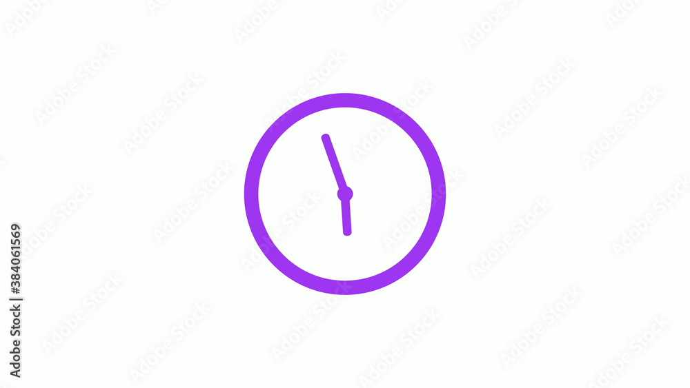 Best purple color circle clock isolated on white background,12 hours clock icon without trick Best purple color circle clock isolated on white background,12 hours clock icon without trick