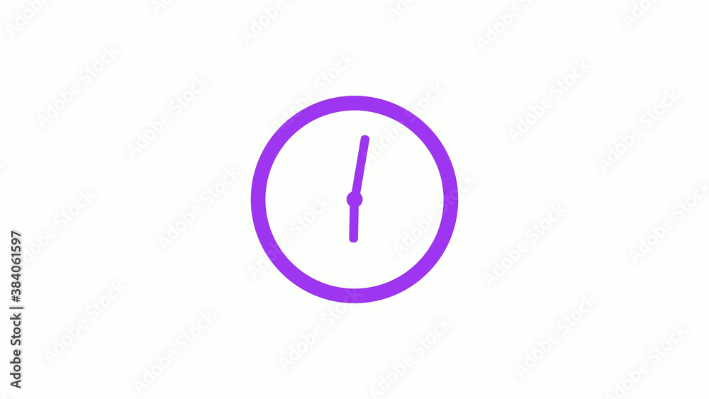Best purple color circle clock isolated on white background,12 hours clock icon without trick Best purple color circle clock isolated on white background,12 hours clock icon without trick