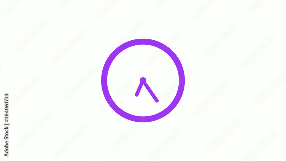 Best purple color circle clock isolated on white background,12 hours clock icon without trick Best purple color circle clock isolated on white background,12 hours clock icon without trick