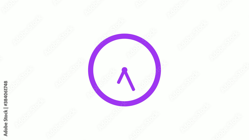 Best purple color circle clock isolated on white background,12 hours clock icon without trick Best purple color circle clock isolated on white background,12 hours clock icon without trick