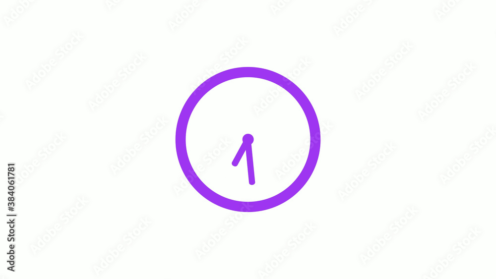 Best purple color circle clock isolated on white background,12 hours clock icon without trick Best purple color circle clock isolated on white background,12 hours clock icon without trick