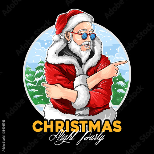 santa claus wears dark glasses at the christmas party