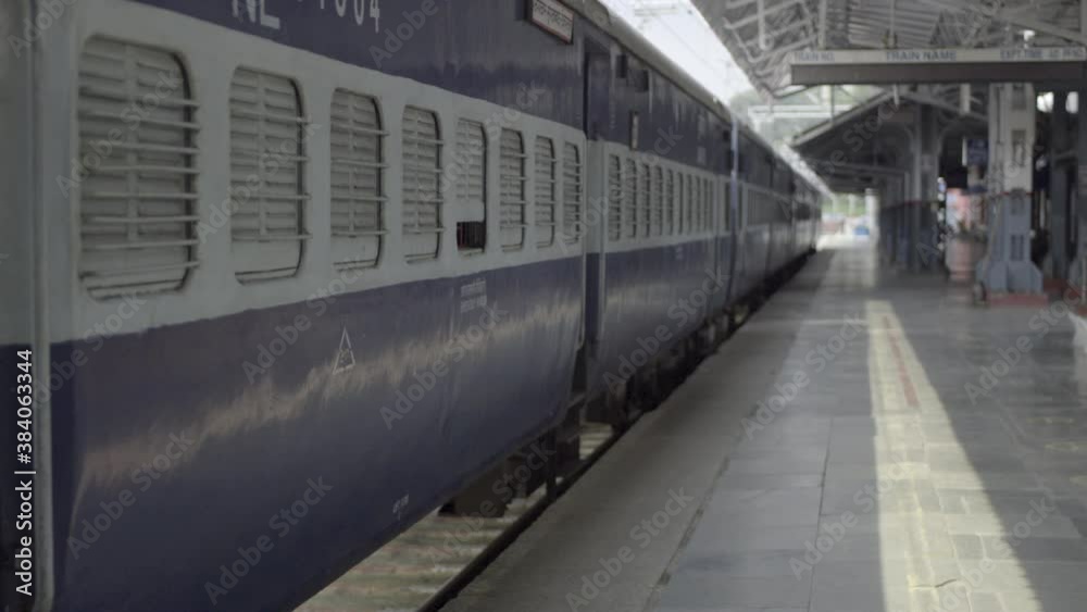 Indian railways standing on plat from. High quality 4k footage