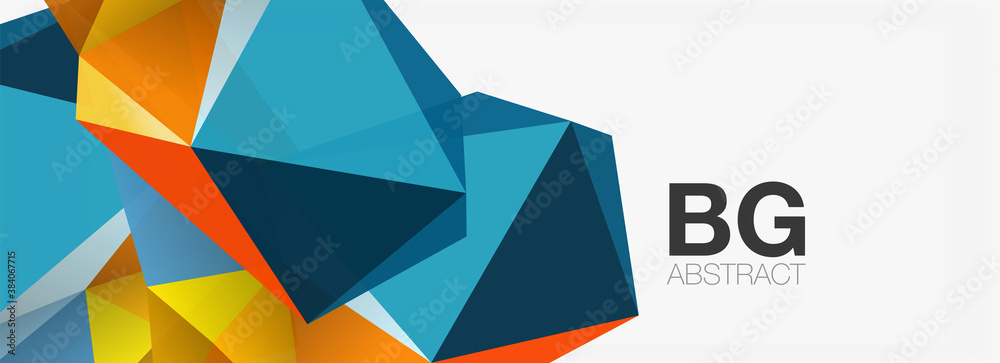 3d mosaic abstract backgrounds, low poly shape geometric design