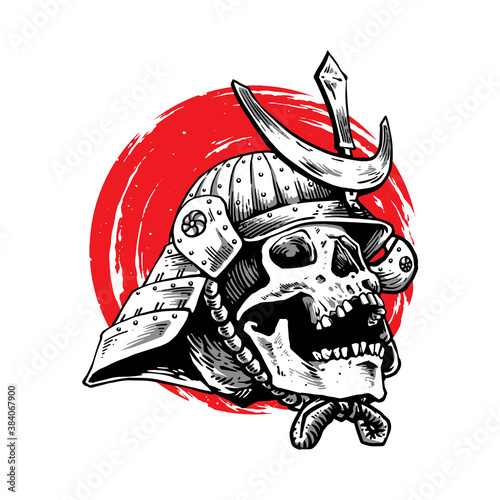skull dead of samurai
