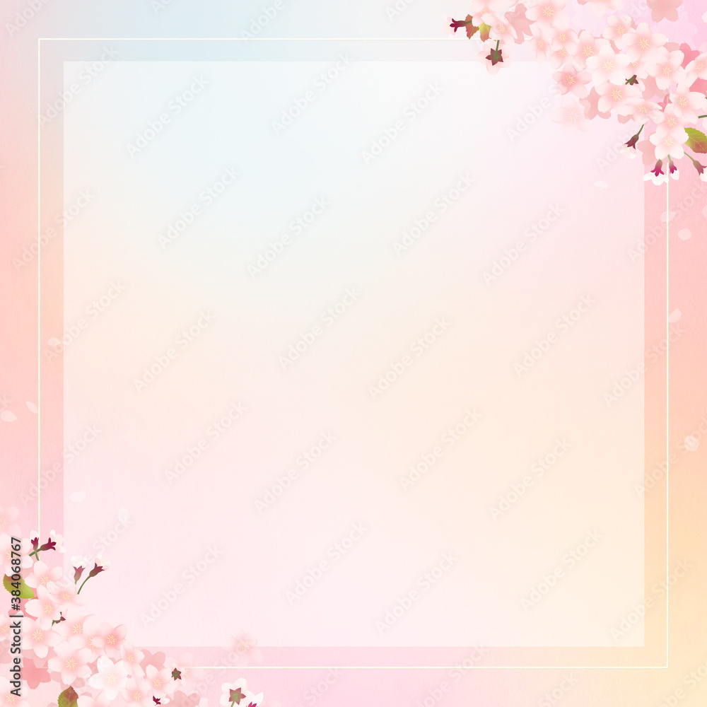 Obraz premium Asian-style background depicting spring cherry blossoms