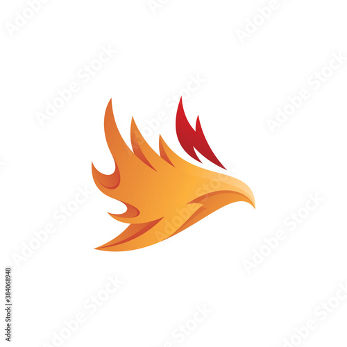 Abstract Bird Fire Phoenix Logo Illustration