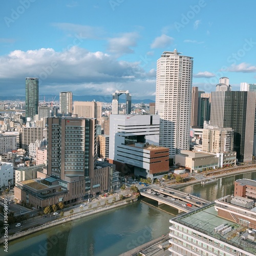 he view of the buildings in  Osaka © JumsiCat