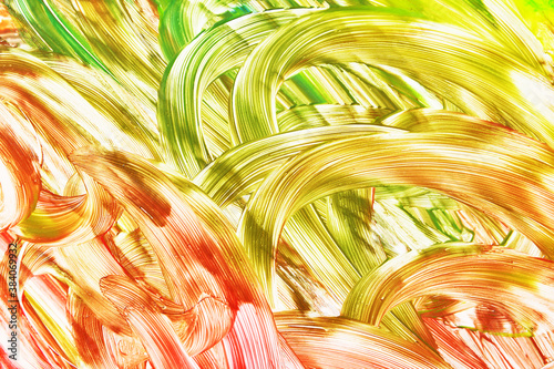 Multi-colored watercolor with different brush strokes