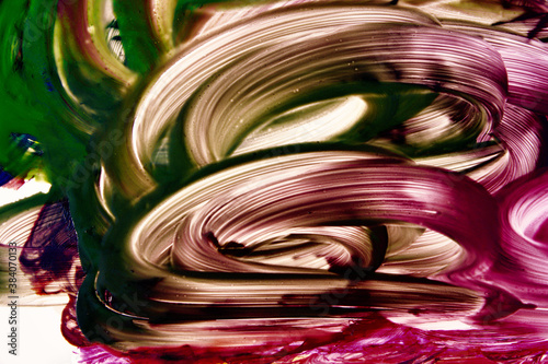 Multi-colored watercolor with different brush strokes