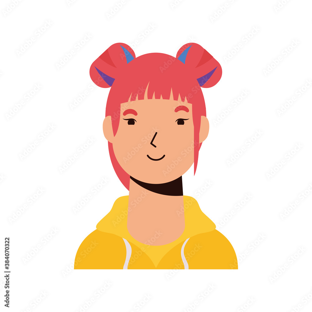 young woman female with red hair character