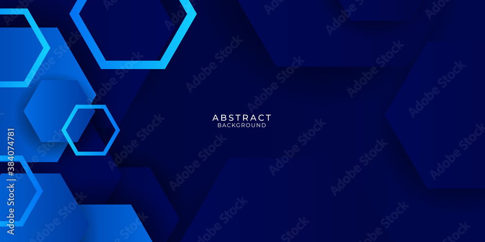 Modern blue gradient hexagonal stripes background. Vector illustration design for presentation, banner, cover, web, flyer, card, poster, game, texture, slide, magazine, and powerpoint. 