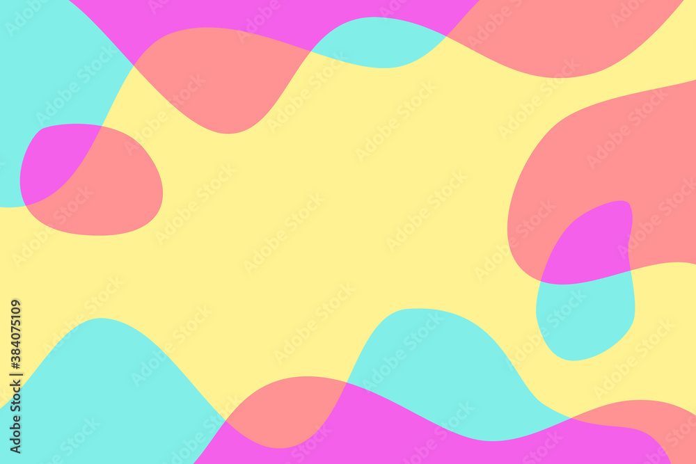 Vector abstract background with copy space. Trendy colors and shapes.