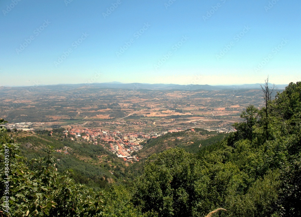 Covilhã, Portugal: streets, squares, buildings of the old city on a summer day