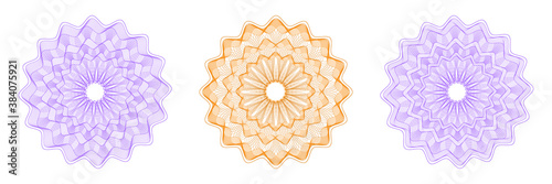 Design elements. Guilloche elements for make diploma or certificate.