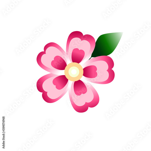 Pink flower with a gradient on a white background. Vector. Use for cards  banners  posters  t-shirts  fabrics  napkins  web designs. 