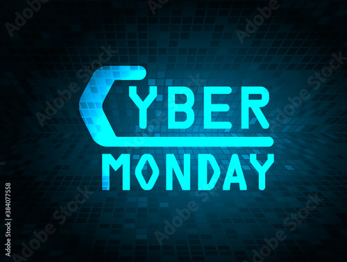 Sale technology banner for cyber monday, vector