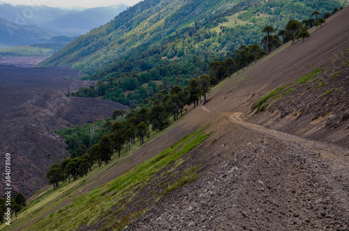 Road through National Park Nalcas with its volcanic landscape photo