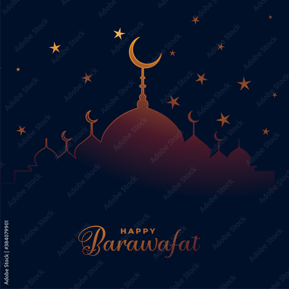 happy barawafat festival wishes card design