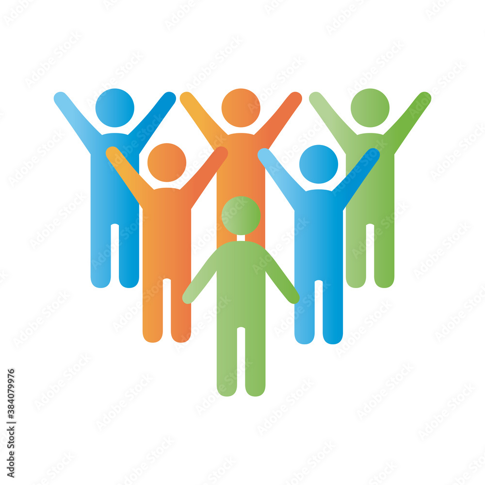 group of male community figures degradient style icon group of male community figures degradient style icon
