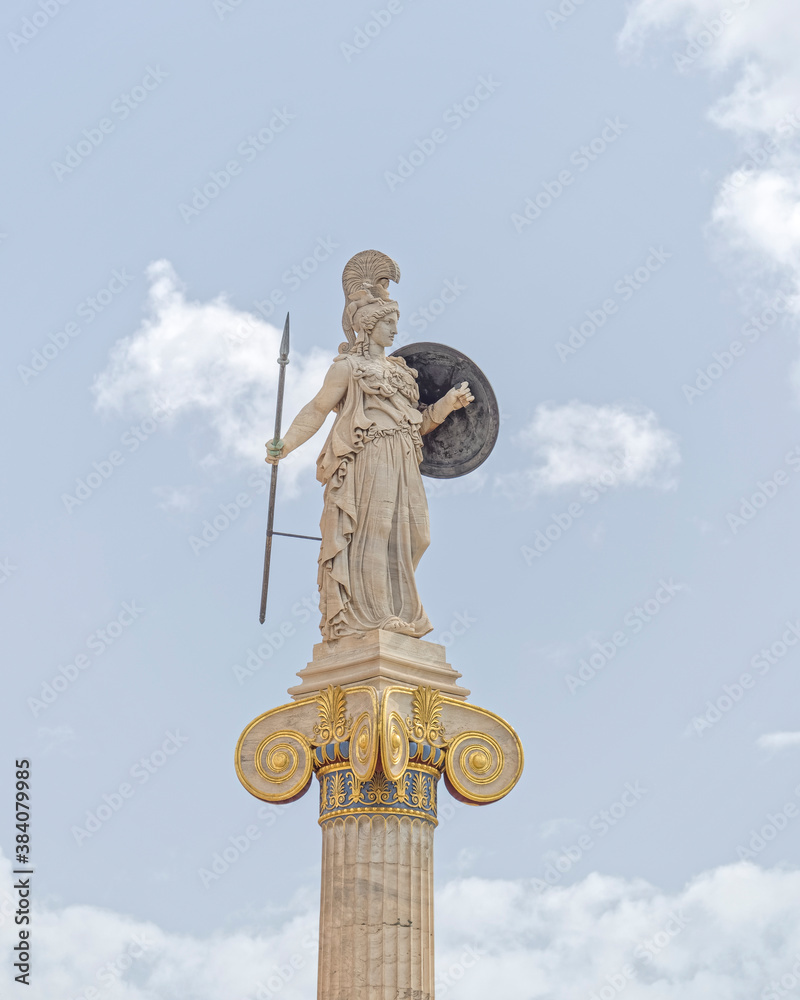 Obraz premium Athena statue, the ancient Greek goddess of knowledge and wisdom