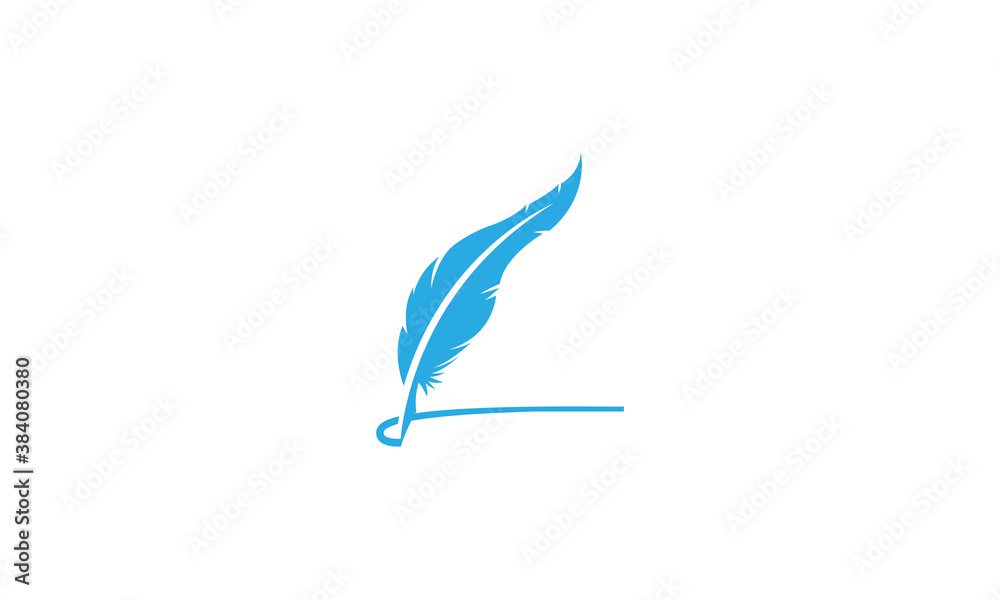 Creative Vector Illustration Logo Design. Writing Feather Pen. Creative Vector Illustration Logo Design. Writing Feather Pen.